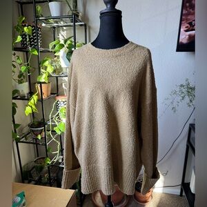 Cozy Women's Tan Crew Neck Sweater